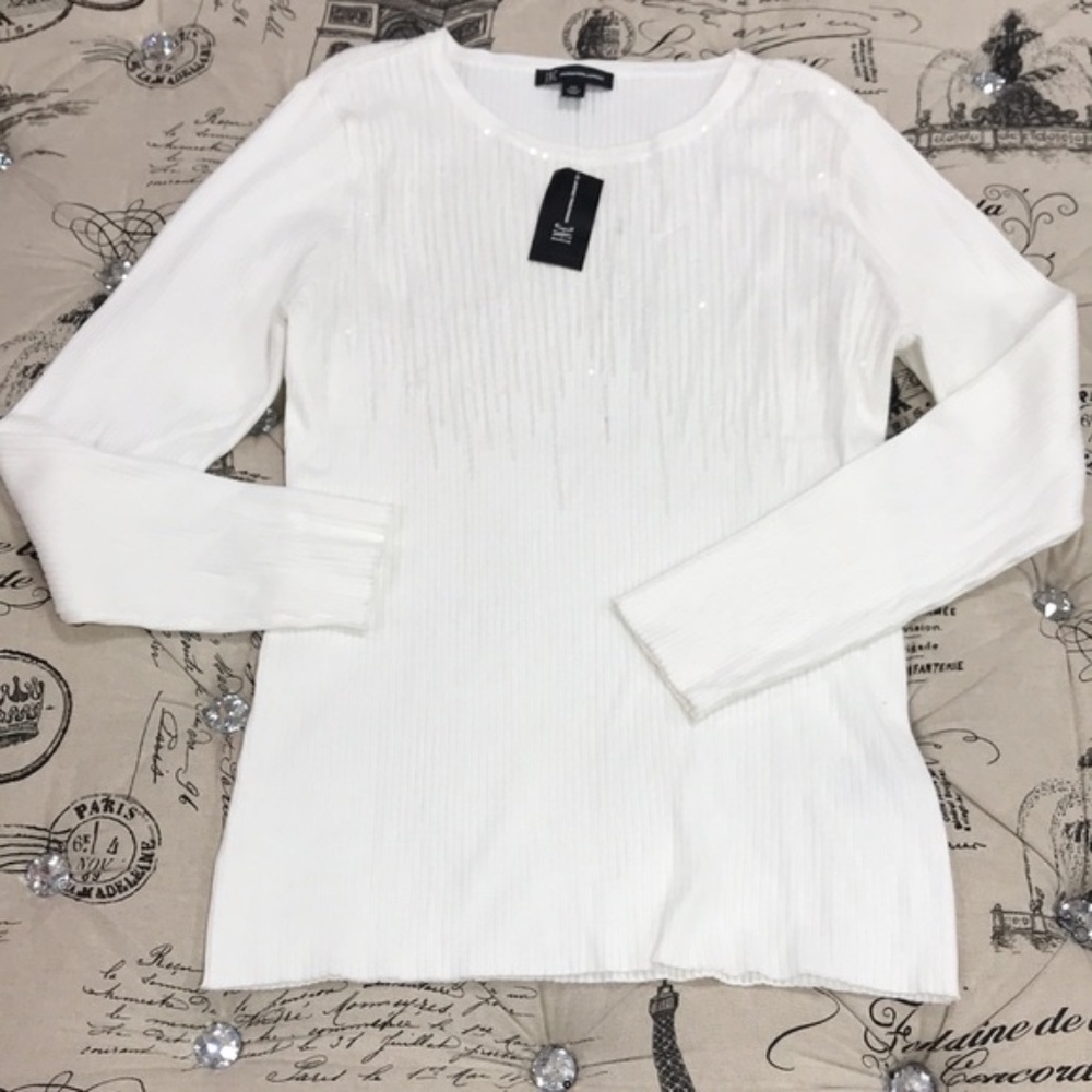 Inc Sequined Ribbed Sweater - Picture 6 of 7